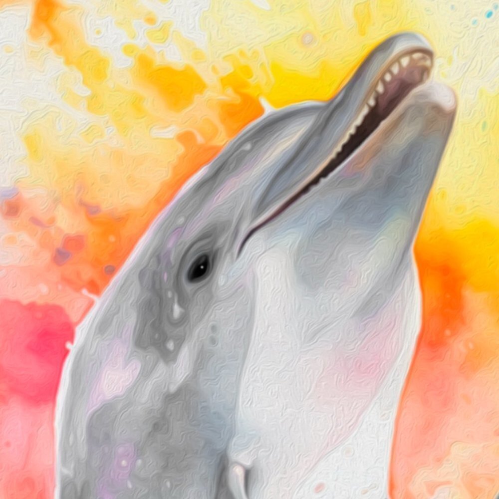 16x20 Happy Dolphins Playing‎ Splashing Watercolor Oil Painting Fantasy Poster - Picture 5 of 6